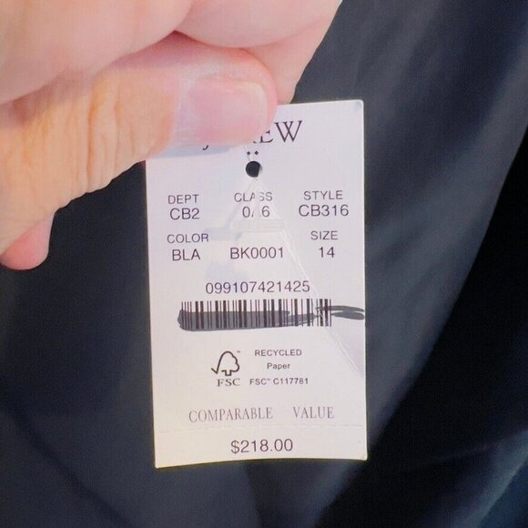 J.Crew Womens $218 Drapey twill double-breasted blazer Black Size 14 CB316 - Picture 8 of 9